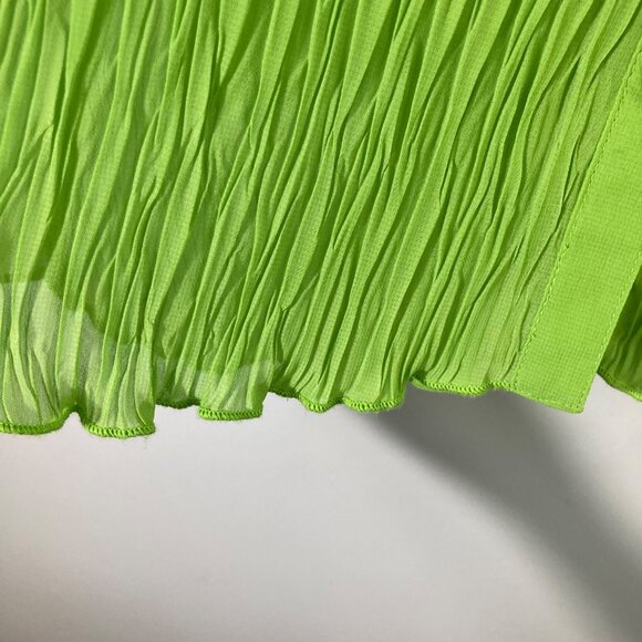 Womens Cato Crepey‎ V Neck Button Shirt 3/4 Sleeve Green L Polyester - Picture 7 of 10